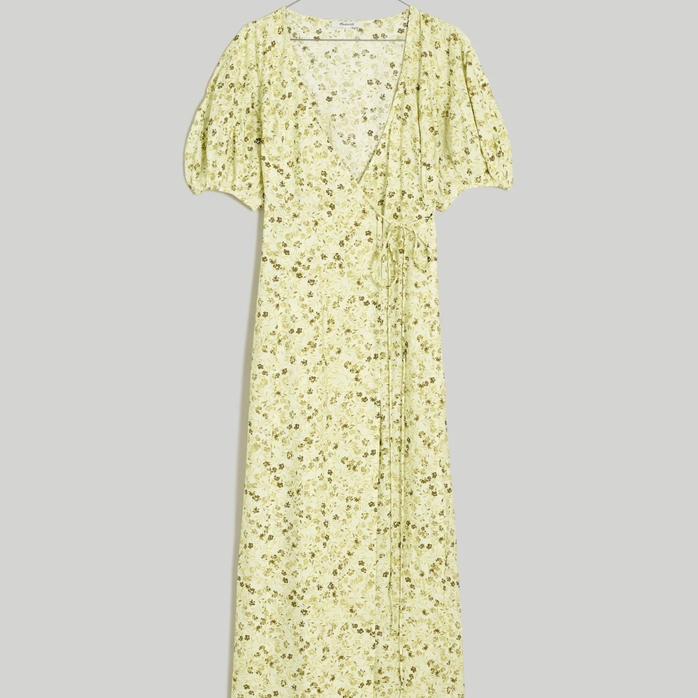 NWT Madewell Puff Sleeve Midi Wrap Dress in Floral